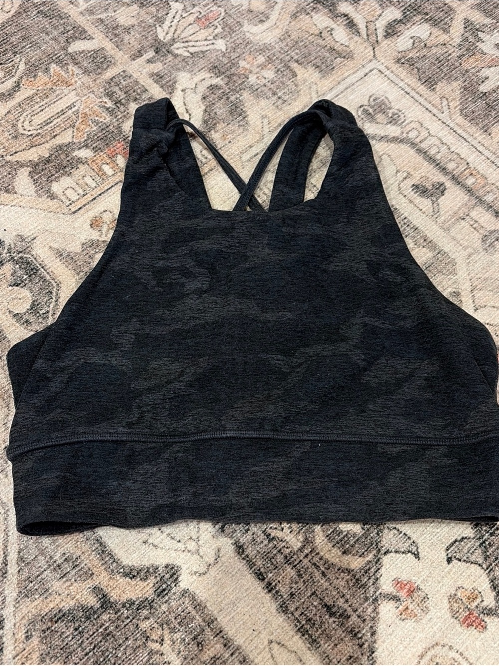 Vuori Black Camo High-Neck Sports Bra